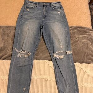 American Eagle Outfitters Light Blue High-Rise Distressed Jeans
